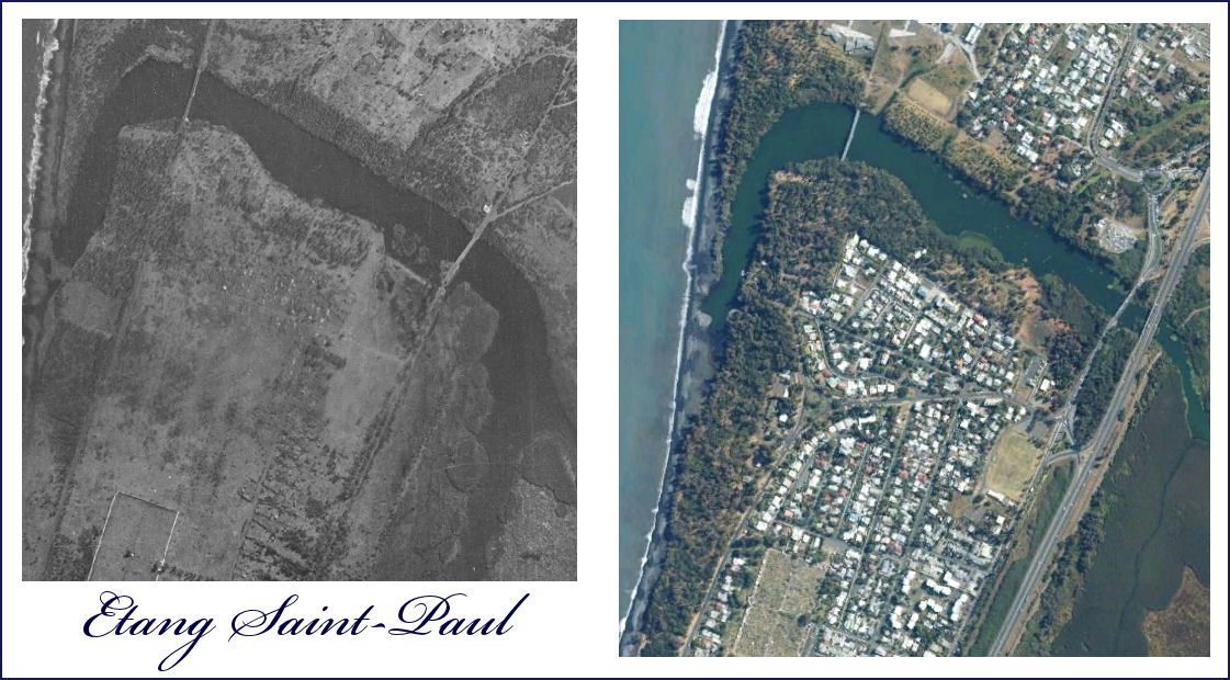 Etang Saint Paul années 1950 et 2010